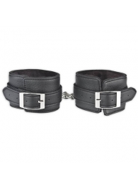 Черные фиксаторы для ног на цепи с мехом внутри - Lux Fetish - купить с доставкой в Йошкар-Оле