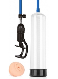 Прозрачная вакуумная помпа Sex Expert с насадкой-вагиной - Sex Expert - в Йошкар-Оле купить с доставкой