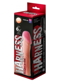Телесная реалистичная насадка на Harness с коннектором BLACK LINE - 17 см. - LOVETOY (А-Полимер) - купить с доставкой в Йошкар-Оле