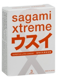 Ультратонкие презервативы Sagami Xtreme SUPERTHIN - 3 шт. - Sagami - купить с доставкой в Йошкар-Оле