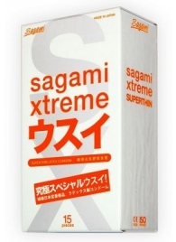 Ультратонкие презервативы Sagami Xtreme SUPERTHIN - 15 шт. - Sagami - купить с доставкой в Йошкар-Оле