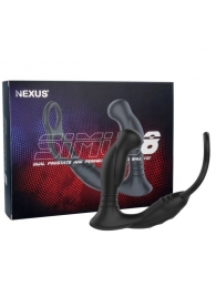 Черная анальная пробка NEXUS SIMUL8 с фиксацией на теле кольцами - Nexus Range - в Йошкар-Оле купить с доставкой