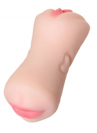 Телесный двусторонний мастурбатор Pretty Mouth - ротик и вагина - ToyFa - в Йошкар-Оле купить с доставкой