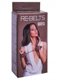 Коричневые кожаные наручники Maya - Rebelts - купить с доставкой в Йошкар-Оле