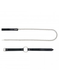 Черный поводок и чокер с кольцом Rada - Rebelts - купить с доставкой в Йошкар-Оле