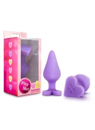 Фиолетовая анальная пробка Naughty Candy Heart Do Me Now - 8,9 см. - Blush Novelties - купить с доставкой в Йошкар-Оле