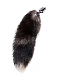 Серебристая металлическая анальная втулка с хвостом чернобурой лисы - размер S - ToyFa - купить с доставкой в Йошкар-Оле