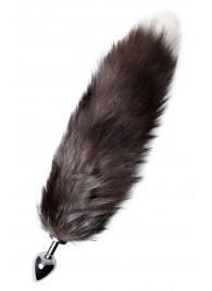 Серебристая металлическая анальная втулка с хвостом чернобурой лисы - размер S - ToyFa - купить с доставкой в Йошкар-Оле