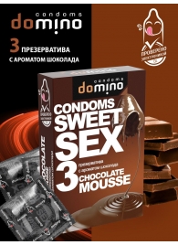 Презервативы для орального секса DOMINO Sweet Sex с ароматом шоколадного мусса - 3 шт. - Domino - купить с доставкой в Йошкар-Оле