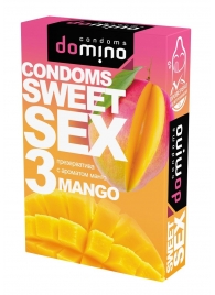 Презервативы для орального секса DOMINO Sweet Sex с ароматом манго - 3 шт. - Domino - купить с доставкой в Йошкар-Оле