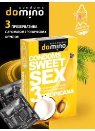 Презервативы для орального секса DOMINO Sweet Sex с ароматом тропических фруктов - 3 шт. - Domino - купить с доставкой в Йошкар-Оле