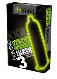 Презервативы DOMINO Neon Green со светящимся в темноте кончиком - 3 шт. - Domino - купить с доставкой в Йошкар-Оле