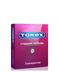 Презервативы Torex  Сладкая любовь  с ароматом клубники - 3 шт. - Torex - купить с доставкой в Йошкар-Оле