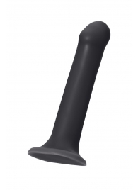 Черный фаллос на присоске Silicone Bendable Dildo L - 19 см. - Strap-on-me - купить с доставкой в Йошкар-Оле