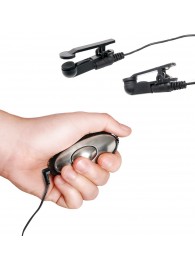 Черные электрические зажимы для сосков Shock Therapy Nipple Clamps - Pipedream - купить с доставкой в Йошкар-Оле