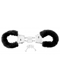 Меховые чёрные наручники Beginner s Furry Cuffs - Pipedream - купить с доставкой в Йошкар-Оле