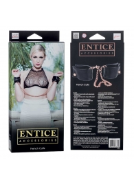 Черные мягкие наручники Entice French Cuffs с цепью - California Exotic Novelties - купить с доставкой в Йошкар-Оле