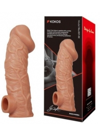Телесная насадка на фаллос с отверстием для мошонки EXTREME SLEEVE - 17,6 см. - KOKOS - в Йошкар-Оле купить с доставкой