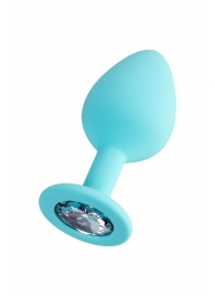 Мятная анальная втулка Brilliant с прозрачным кристаллом - 8 см. - ToyFa - купить с доставкой в Йошкар-Оле