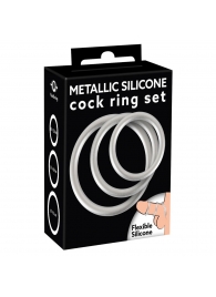 Набор из 3 эрекционных колец под металл Metallic Silicone Cock Ring Set - Orion - в Йошкар-Оле купить с доставкой