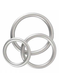 Набор из 3 эрекционных колец под металл Metallic Silicone Cock Ring Set - Orion - в Йошкар-Оле купить с доставкой