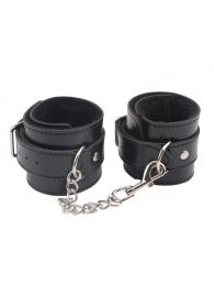 Черные оковы на ноги Obey Me Leather Ankle Cuffs - Chisa - купить с доставкой в Йошкар-Оле