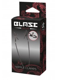 Черные зажимы на соски на цепочке BLAZE DELUXE NIPPLE CLAMPS - Dream Toys - купить с доставкой в Йошкар-Оле