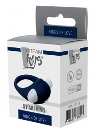 Гладкое синее эрекционное виброкольцо STIMU RING - Dream Toys - в Йошкар-Оле купить с доставкой