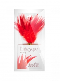 Красный перьевой тиклер Plume - 23 см. - Lola Lingerie - купить с доставкой в Йошкар-Оле