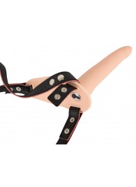 Телесный поясной страпон с вибрацией Vibrating Strap-On - 15,7 см. - Orion - купить с доставкой в Йошкар-Оле