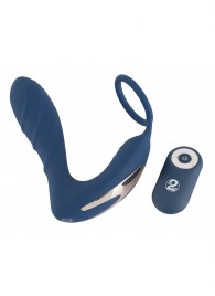 Синий вибростимулятор простаты с кольцом - 14,5 см. - Orion - в Йошкар-Оле купить с доставкой