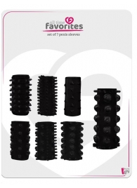 Набор из 7 черных насадок PENIS SLEEVES SET - Dream Toys - в Йошкар-Оле купить с доставкой