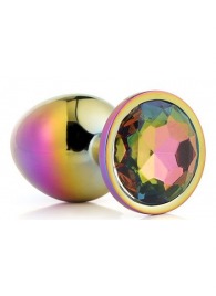 Голографическая анальная втулка с радужным кристаллом - 7,1 см. - Dream Toys - купить с доставкой в Йошкар-Оле