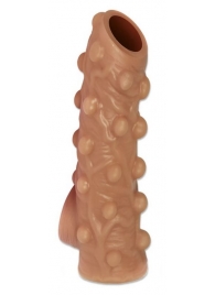 Телесная насадка с бугорками и открытой головкой Nude Sleeve L - 14 см. - KOKOS - в Йошкар-Оле купить с доставкой