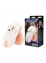 Белая клетка целомудрия Silicone Chastity Cage - BlueLine - купить с доставкой в Йошкар-Оле