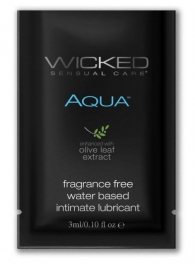 Легкий лубрикант на водной основе с алое Wicked Aqua - 3 мл. - Wicked - купить с доставкой в Йошкар-Оле