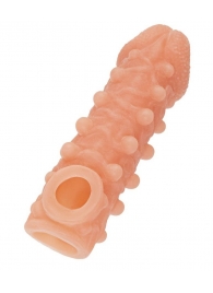 Телесная закрытая насадка с шариками Cock Sleeve Size S - 13,8 см. - KOKOS - в Йошкар-Оле купить с доставкой