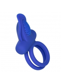 Синее перезаряжаемое эрекционное кольцо Silicone Rechargeable Dual Pleaser Enhancer - California Exotic Novelties - в Йошкар-Оле купить с доставкой