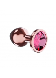 Пробка цвета розового золота с малиновым кристаллом Diamond Ruby Shine S - 7,2 см. - Lola Games - купить с доставкой в Йошкар-Оле