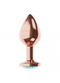 Пробка цвета розового золота с малиновым кристаллом Diamond Topaz Shine L - 8,3 см. - Lola Games - купить с доставкой в Йошкар-Оле