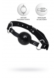 Черный кляп-шар на кожаных ремешках Anonymo - ToyFa - купить с доставкой в Йошкар-Оле