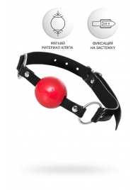 Красный кляп-шар на черных ремешках Anonymo - ToyFa - купить с доставкой в Йошкар-Оле