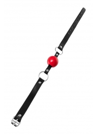 Красный кляп-шар на черных ремешках Anonymo - ToyFa - купить с доставкой в Йошкар-Оле