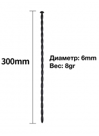 Черный уретральный расширитель - 30 см. - Rubber Tech Ltd - купить с доставкой в Йошкар-Оле