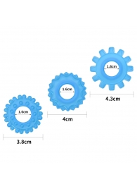 Набор из 3 голубых, светящихся в темноте эрекционных колец Lumino Play - Lovetoy - в Йошкар-Оле купить с доставкой