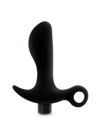 Черный анальный вибратор Silicone Vibrating Prostate Massager 01 - 10,8 см. - Blush Novelties - в Йошкар-Оле купить с доставкой