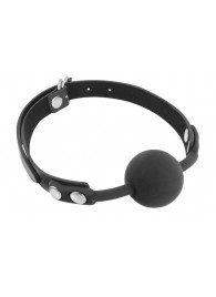 Черный силиконовый кляп-шарик на ремешках - Fetish Tentation - купить с доставкой в Йошкар-Оле