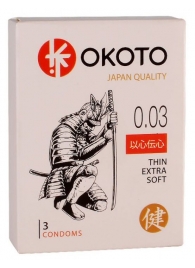 Тонкие презервативы OKOTO Thin Extra Soft - 3 шт. - Sitabella - купить с доставкой в Йошкар-Оле