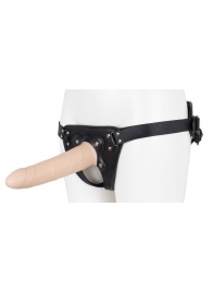 Пустотелый страпон Harness CLASSIC с бандажом - 19,5 см. - LOVETOY (А-Полимер) - купить с доставкой в Йошкар-Оле