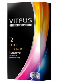 Цветные ароматизированные презервативы VITALIS PREMIUM color   flavor - 12 шт. - Vitalis - купить с доставкой в Йошкар-Оле